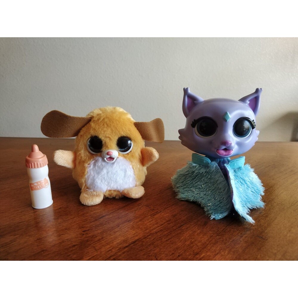 FurReal Fuzzalots Puppy & Flitter Kitten Interactive Toy LightsSounds WORKS